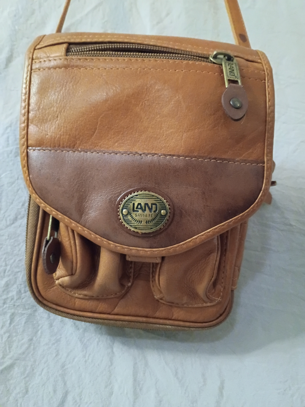 AND Tan Leather Crossbody Bag for Men/Women